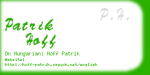 patrik hoff business card